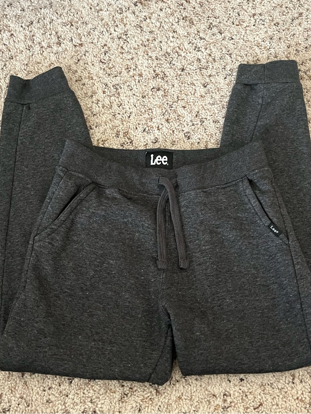Lee Boys Dark Gray Sweatpants Medium 10/12 Jogger Pants